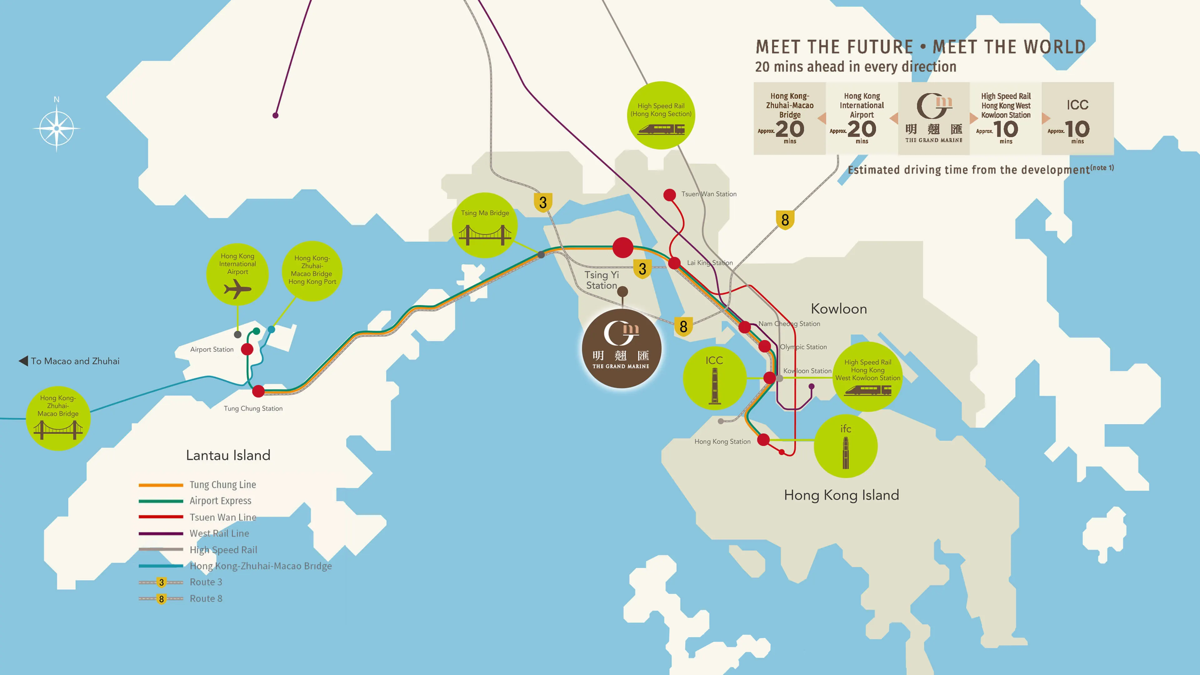 Location and driving-time map